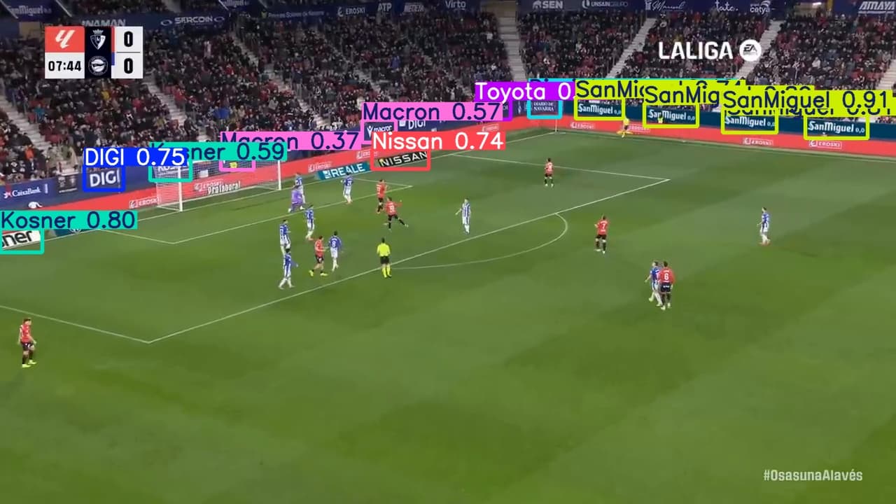 A real frame from the Osasuna–Alavés highlight annotated by the detection model
